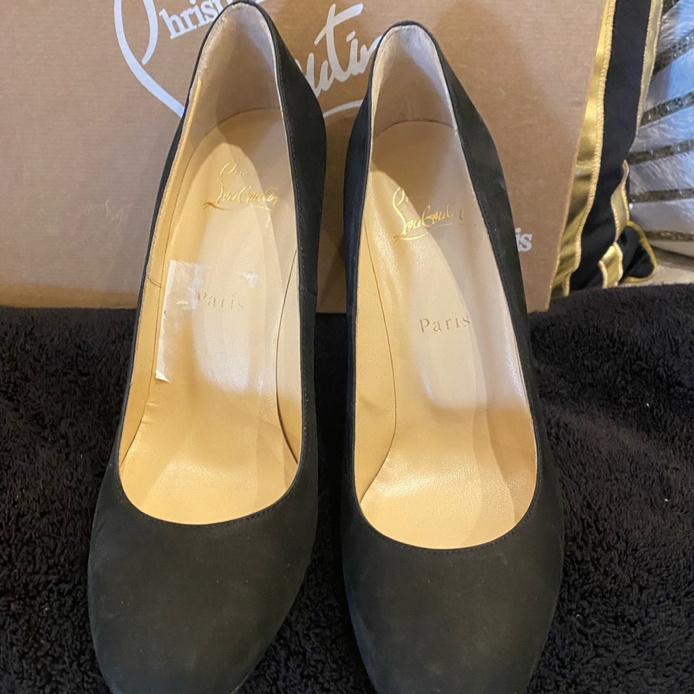 New black suede Pigalle Kangaroo Christian Louboutin heels